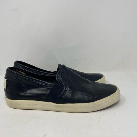 Frye Women’s 6.5 Black Leather White Slip On Dylan Sneakers - Picture 2 of 7